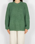 Zielony khaki wełniany (wełna i alpaka) sweter Soaked - M
