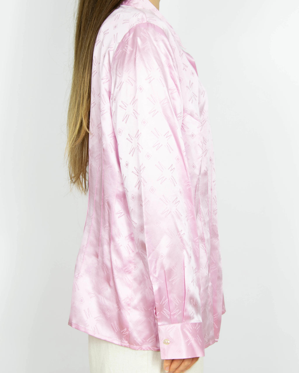 Różowa jedwabna koszula Madeleine - XL