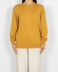 Żółty musztardowy wełniany (merino) sweter Maerz - M