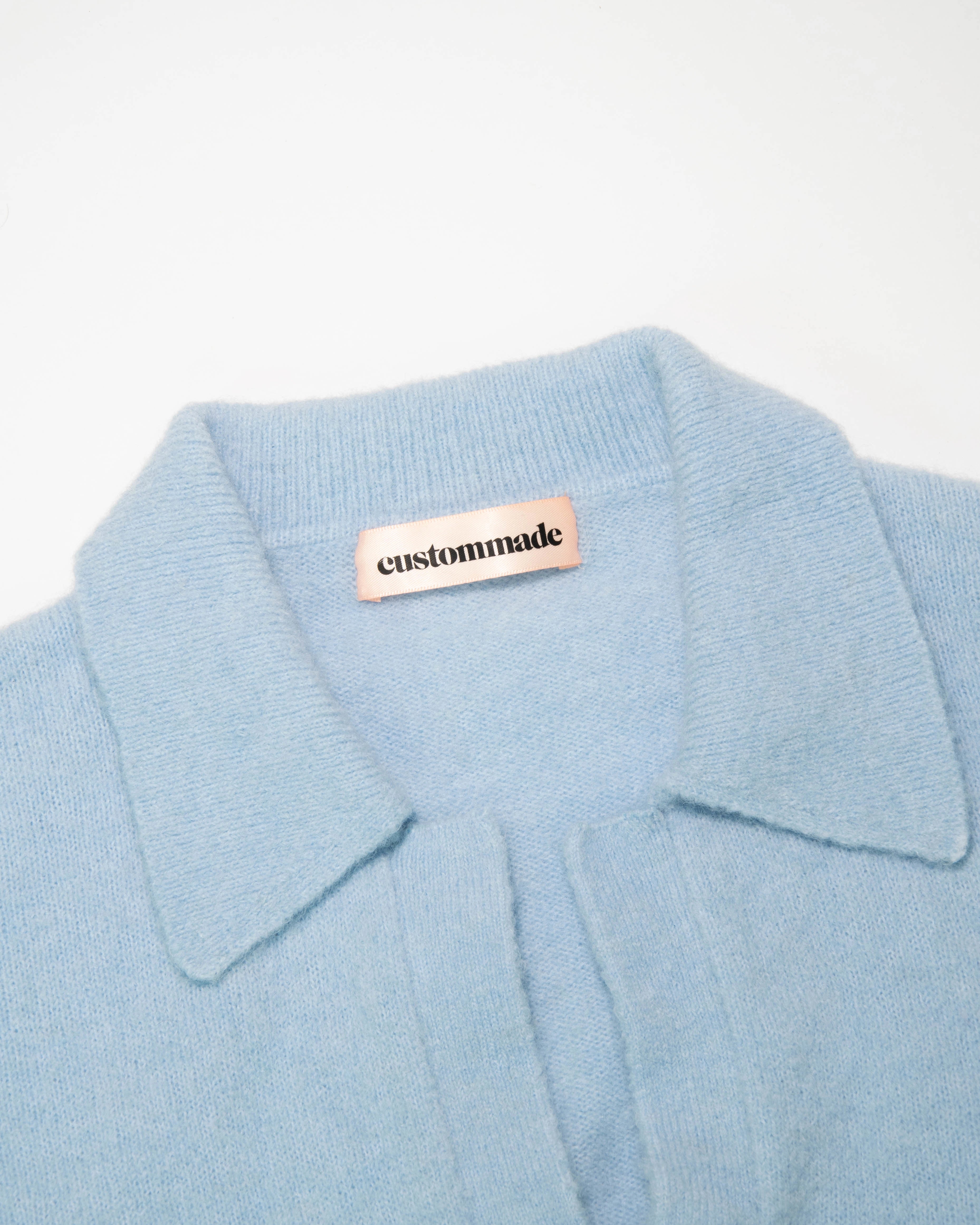 Błękitny wełniany (alpaka + merino) sweter CUSTOMMADE - S/M