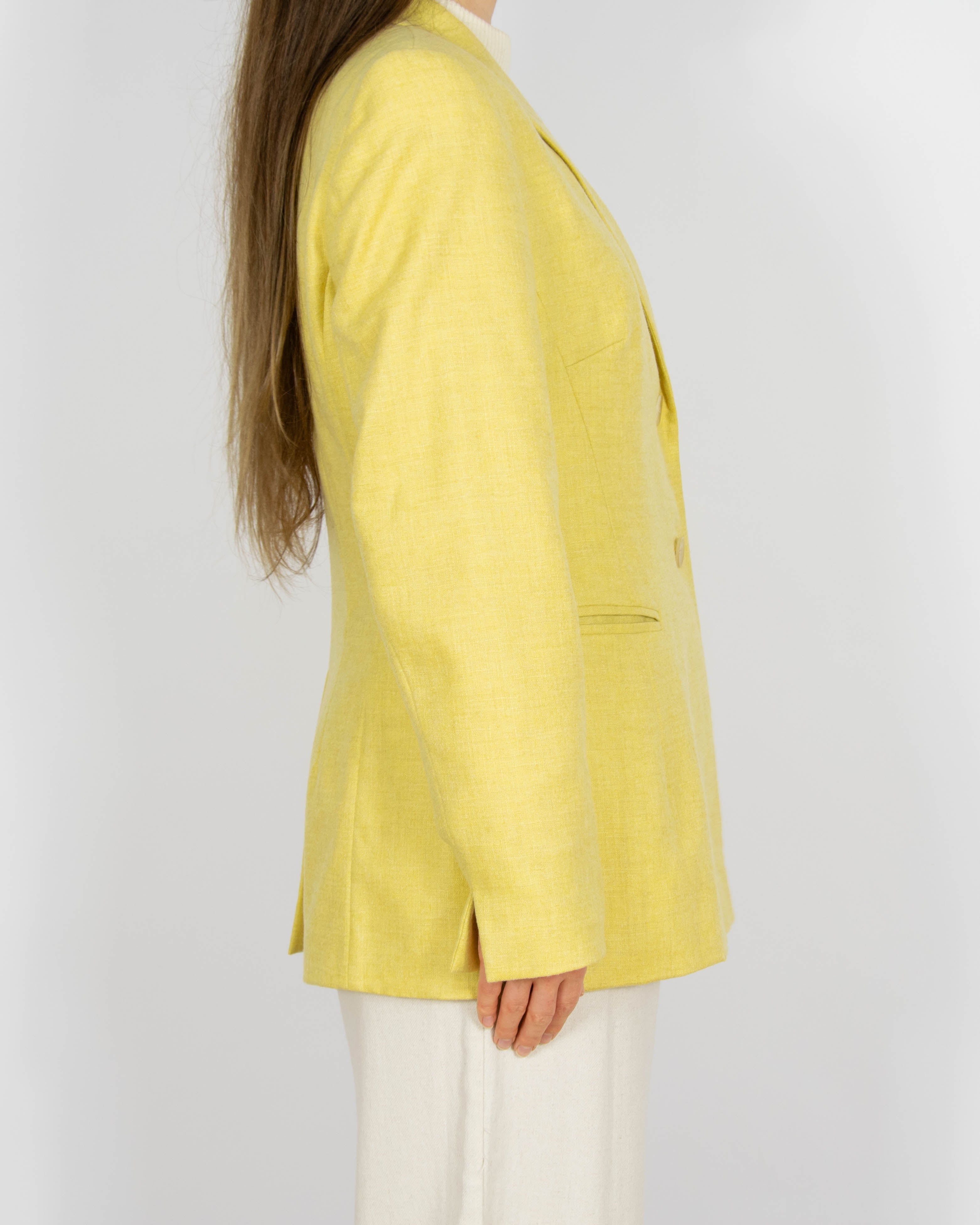 Cytrynowa kaszmirowa marynarka Windsor. - M/L