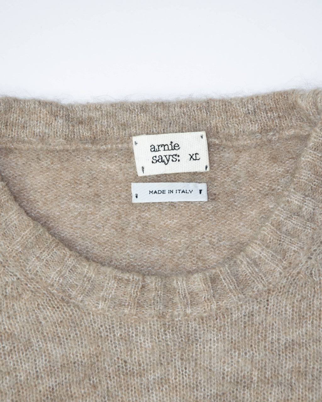 Beżowy wełniany (baby alpaka + merino) Arnie Says - XL