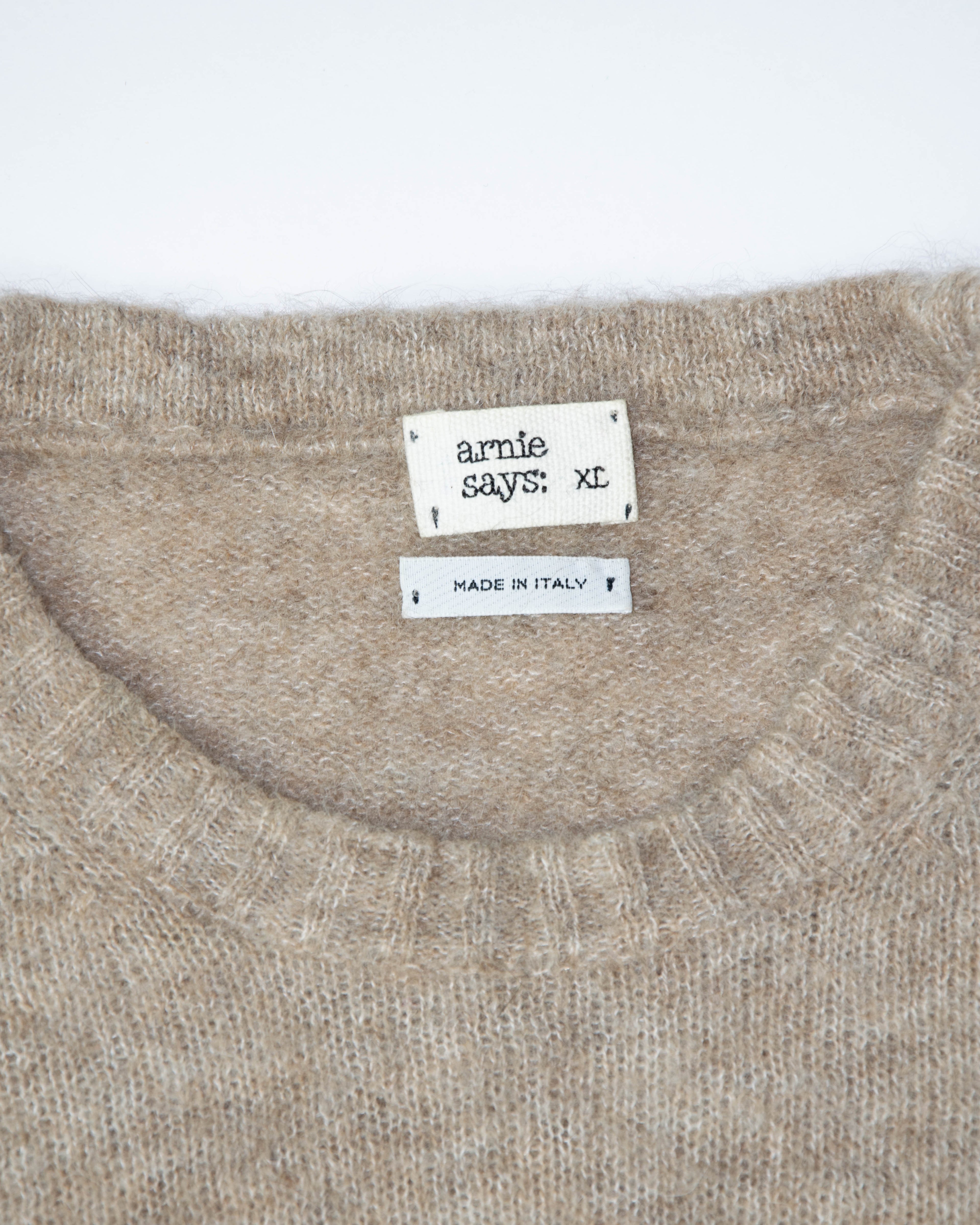 Beżowy wełniany (baby alpaka + merino) Arnie Says - XL