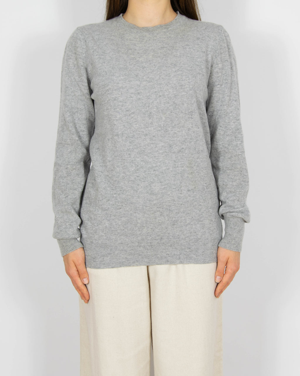 Szary wełniany (merino) sweter United Colors of Benetton