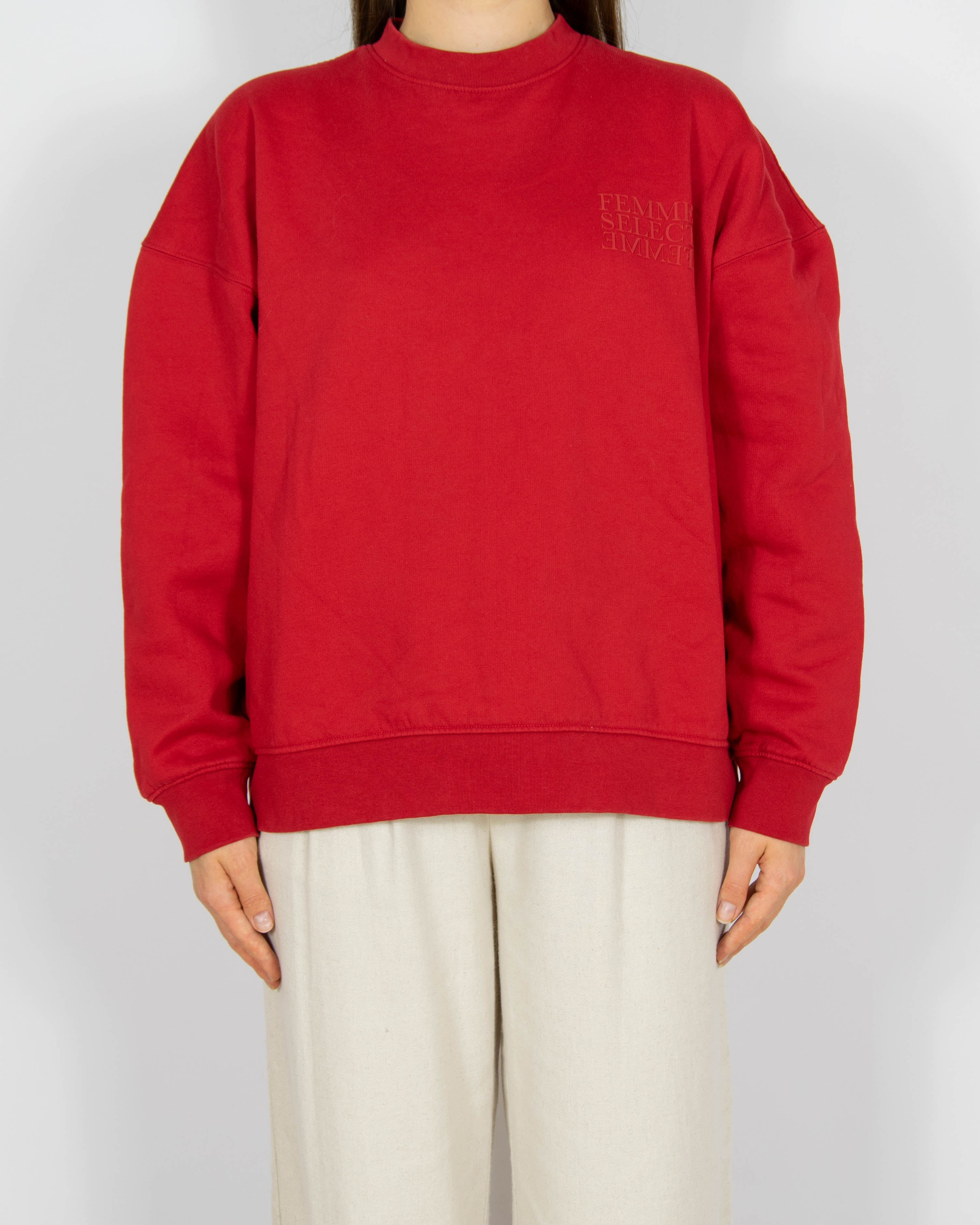 Czerwona bawełniana bluza Selected Femme