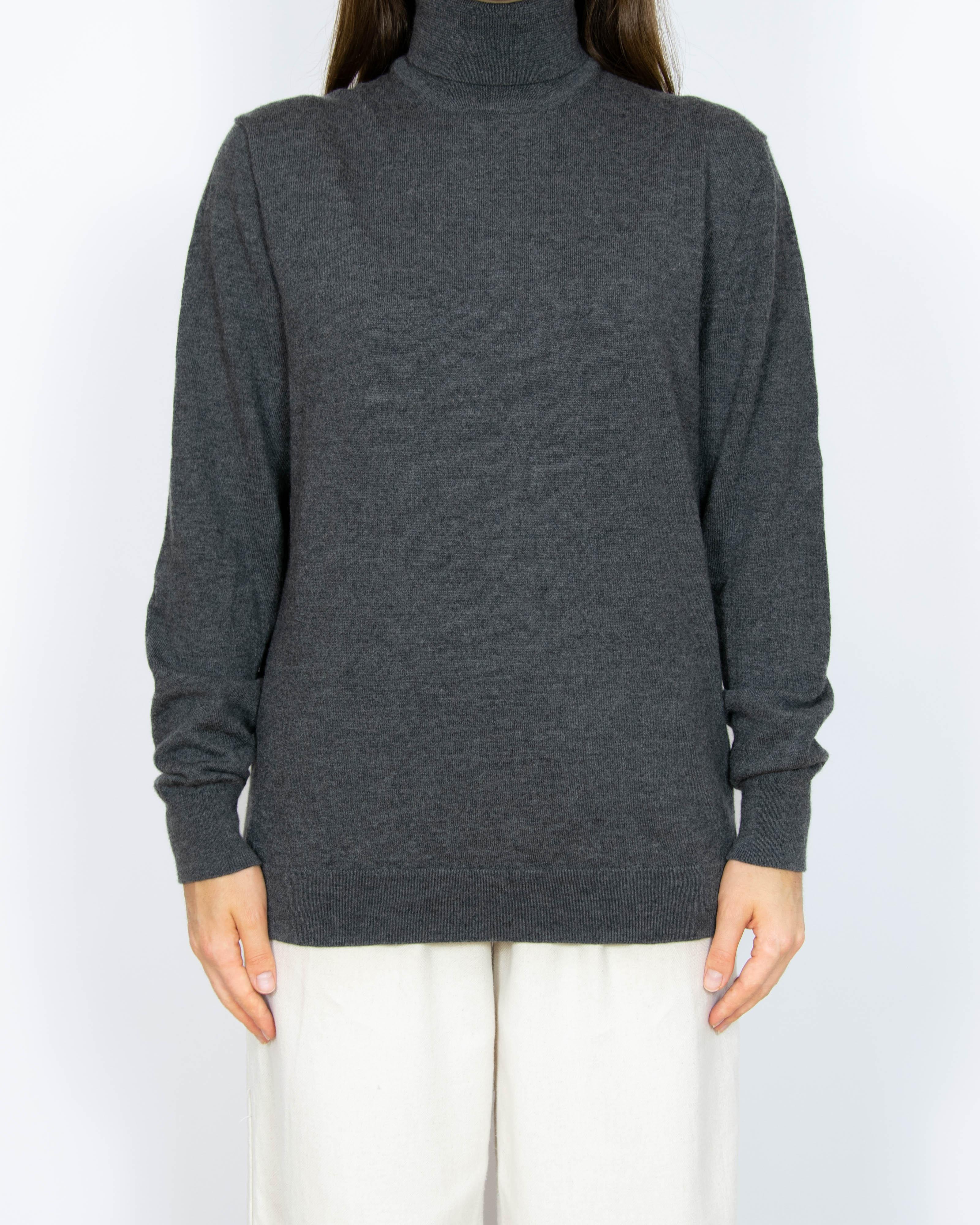 Szary wełniany (superior merino) sweter z golfem Days Like This - L