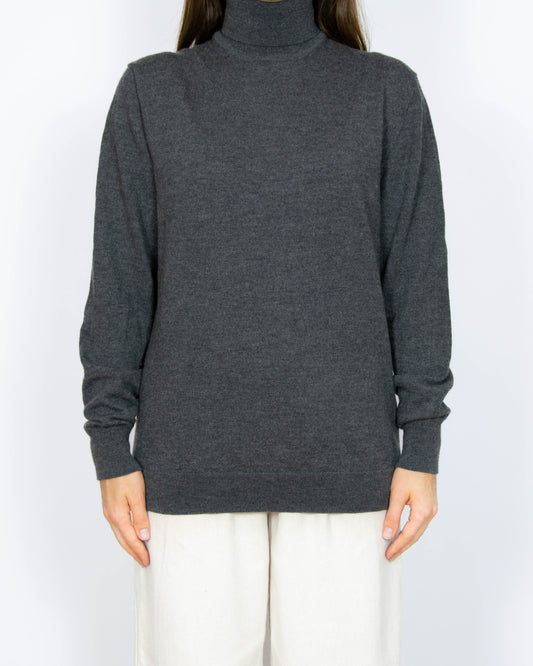 Szary wełniany (superior merino) sweter z golfem Days Like This - L