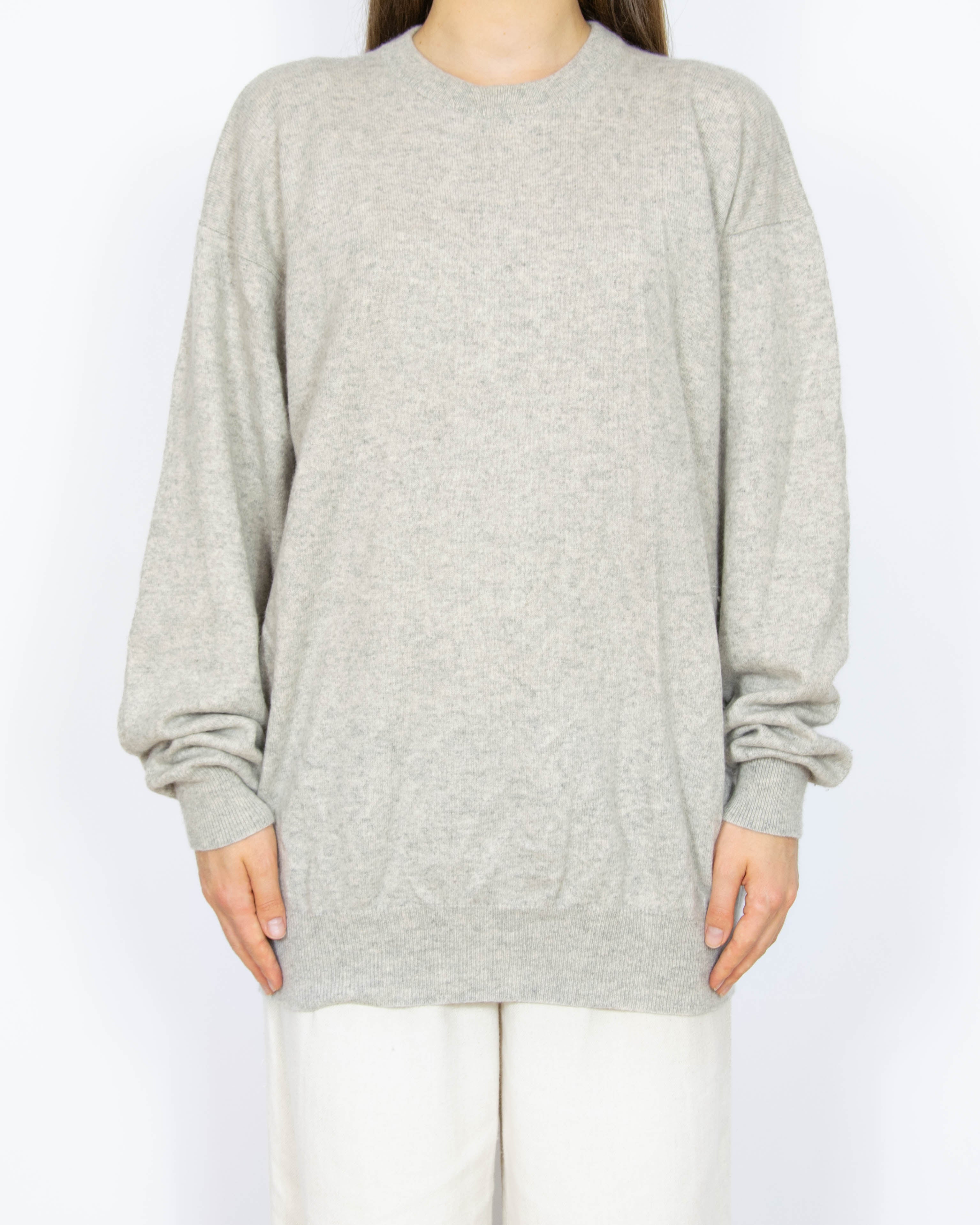 Jasnooszary kaszmirowy sweter Sunny Flare Cashmere - XXL