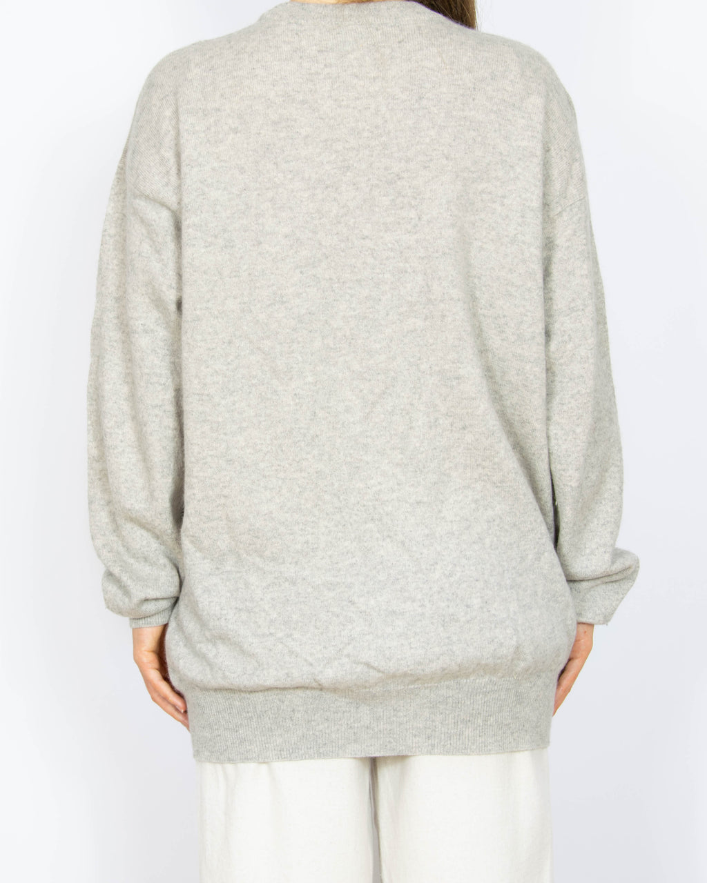 Jasnooszary kaszmirowy sweter Sunny Flare Cashmere - XXL
