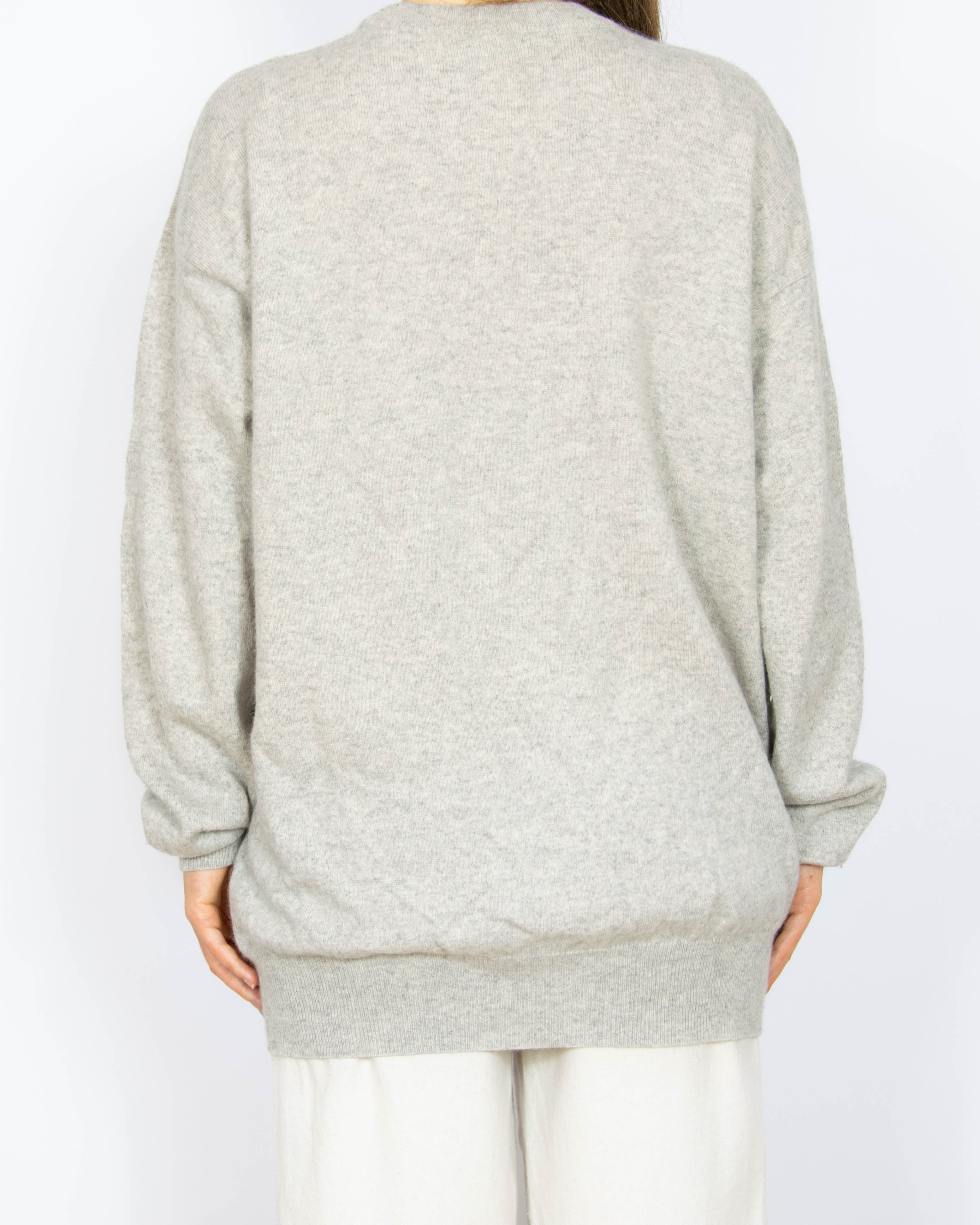 Jasnooszary kaszmirowy sweter Sunny Flare Cashmere - XXL