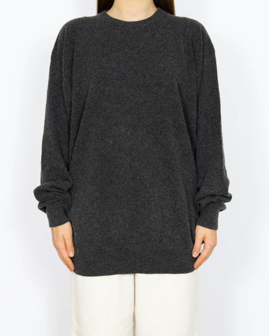 Ciemnoszary kaszmirowy sweter Sunny Flare Cashmere - XXL