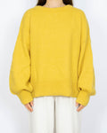 Żółty wełniano moherowy sweter H&M - M