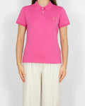 Różowa bawełniana (bawełna merceryzowana) koszulka Ralph Lauren - M/L