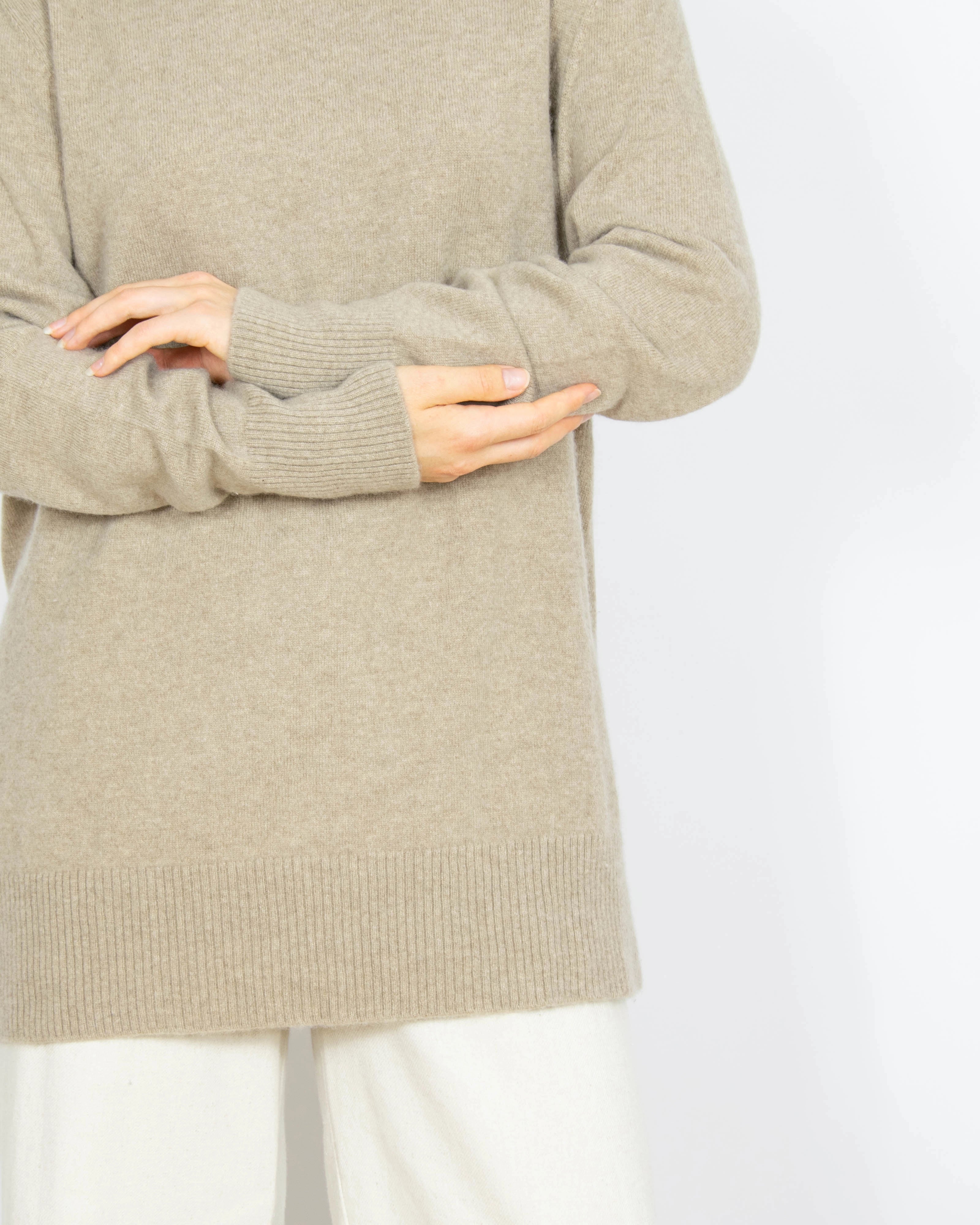 Beżowy kaszmirowy sweter półgolf Sixth Sense - L/XL