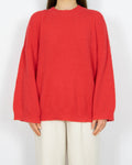 Malinowy wełniany (wełna + moher) sweter MSCH Copenhagen - S/M