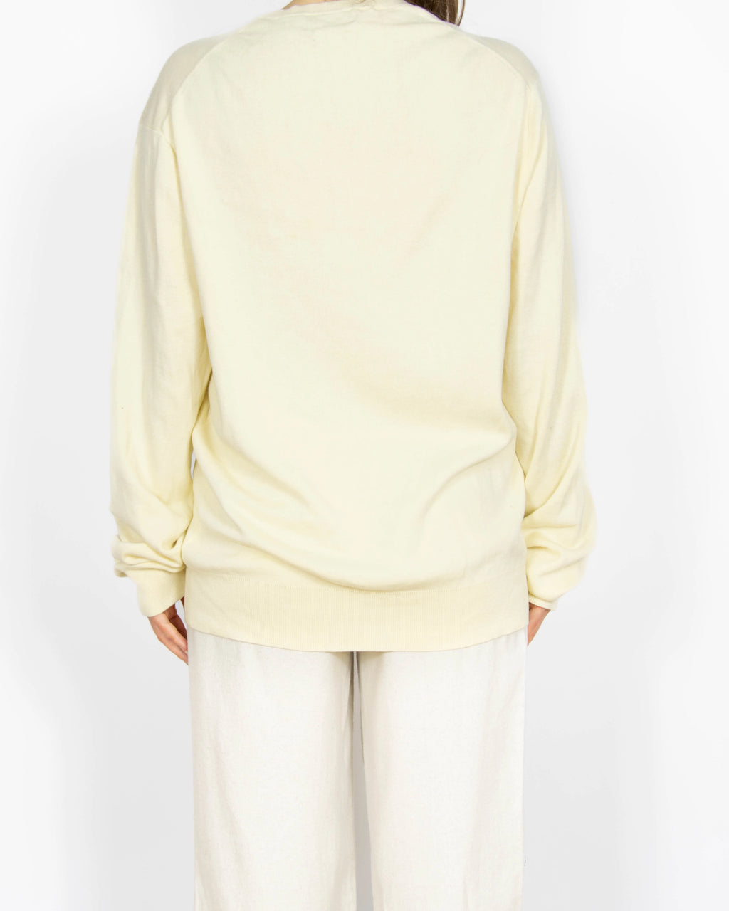 Kremowy bawełniany (pima) sweter Ralph Lauren - XL