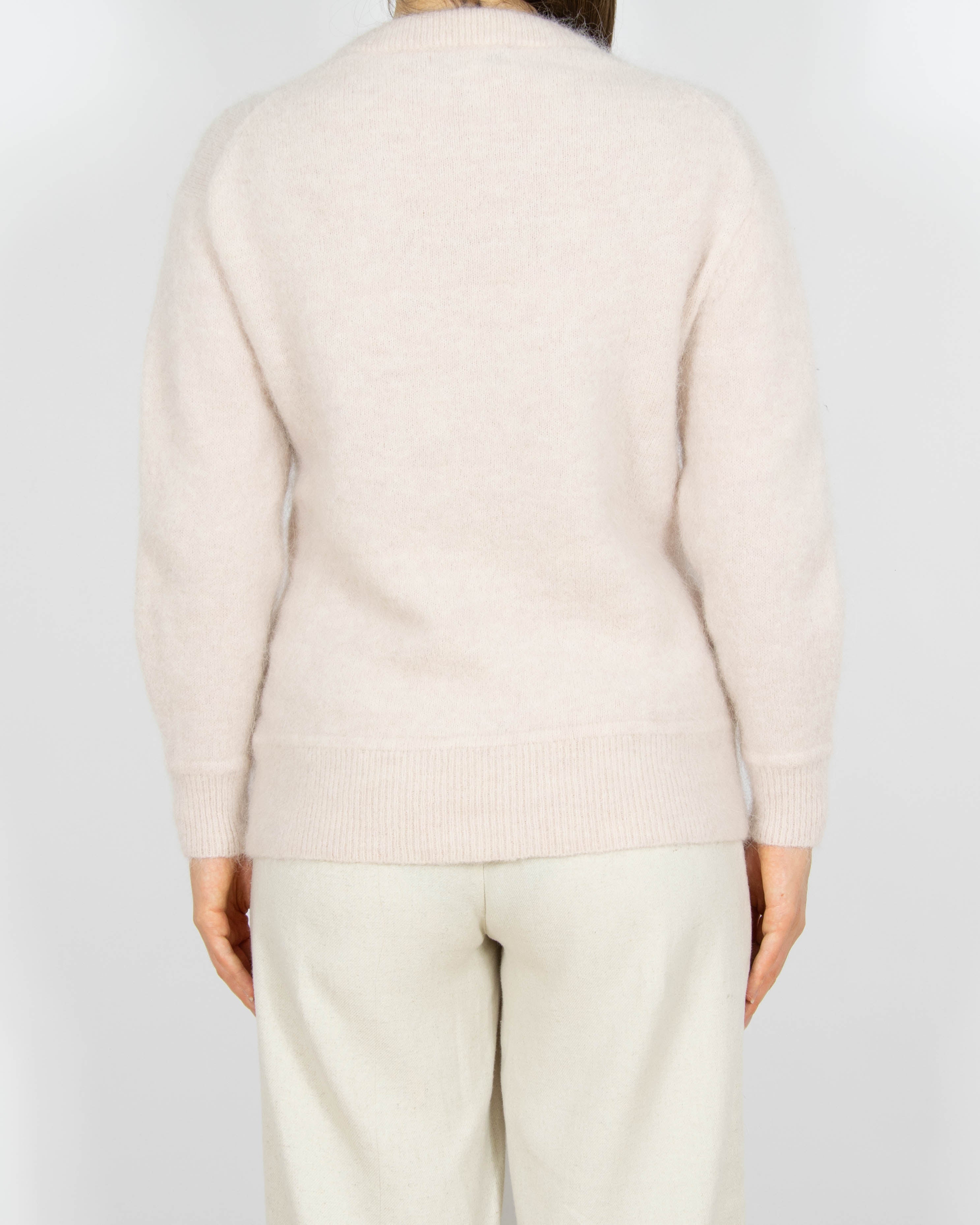 Pudrowy wełniany (alpaka + wełna) sweter Donna - XS/S