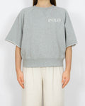 Szara bawełniana bluza krótki rękaw Ralph Lauren - M