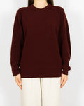 Bordowy wełniany (merino) sweter SAND - M