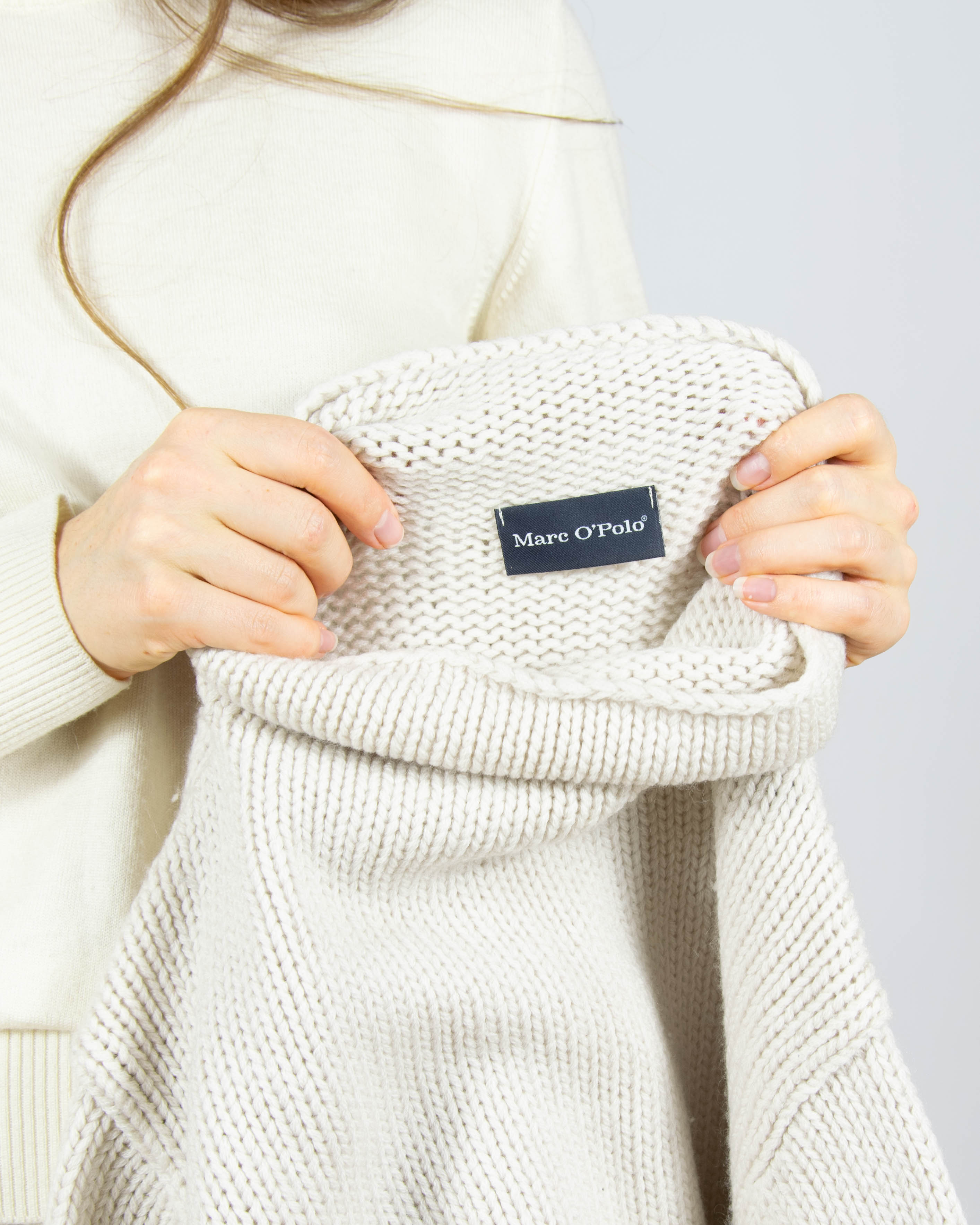 Kremowy wełniany (merino) sweter Marc O'Polo - XL