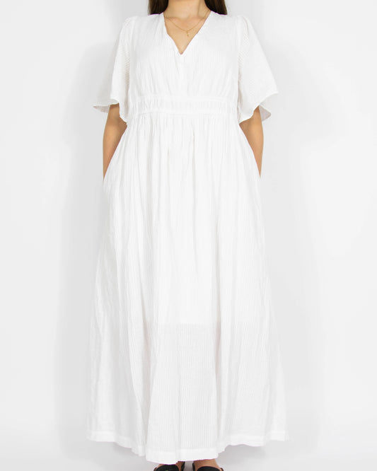 Biała bawełniana sukienka maxi boho Kappahl - L