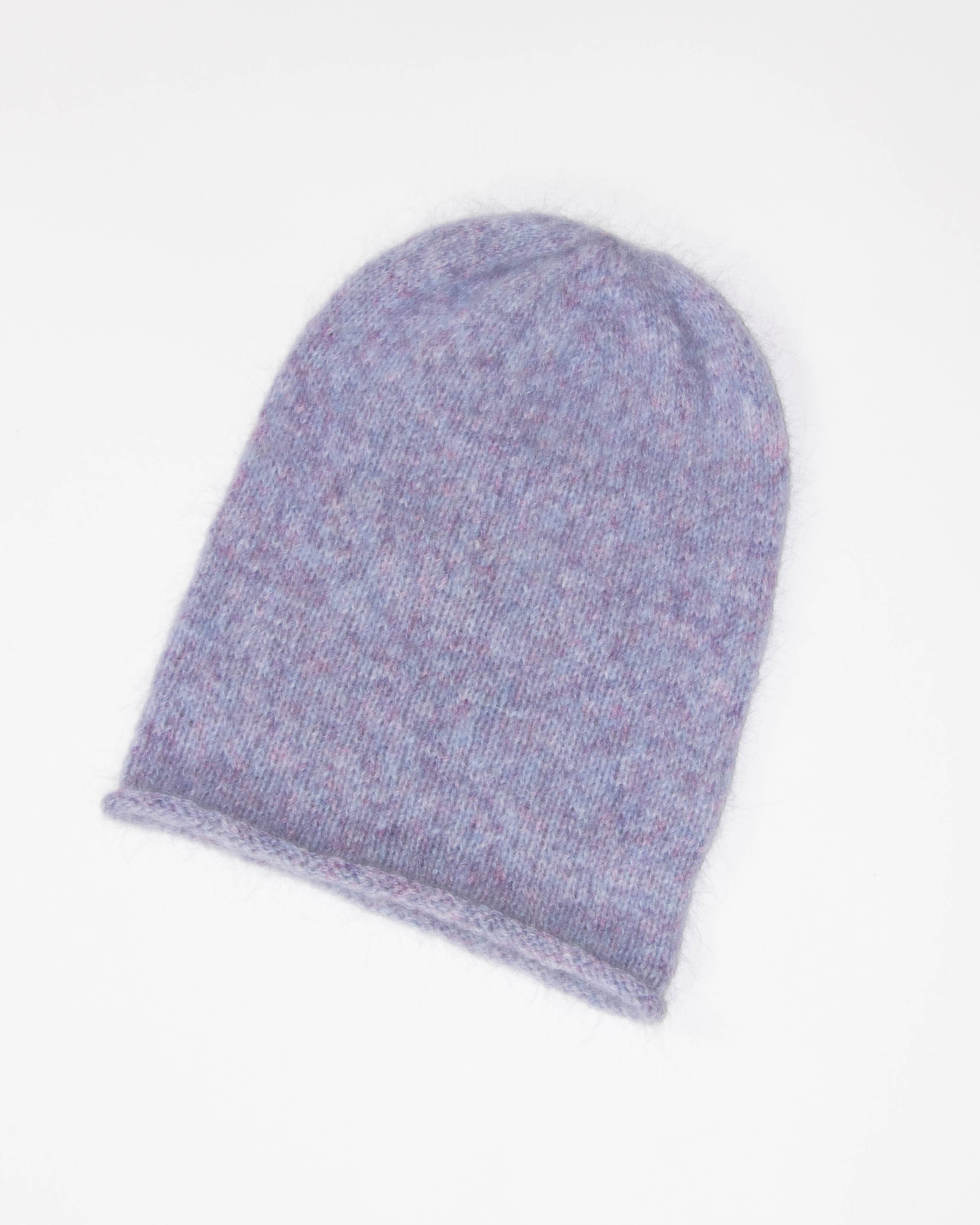Fioletowa wełniana czapka Handmade
