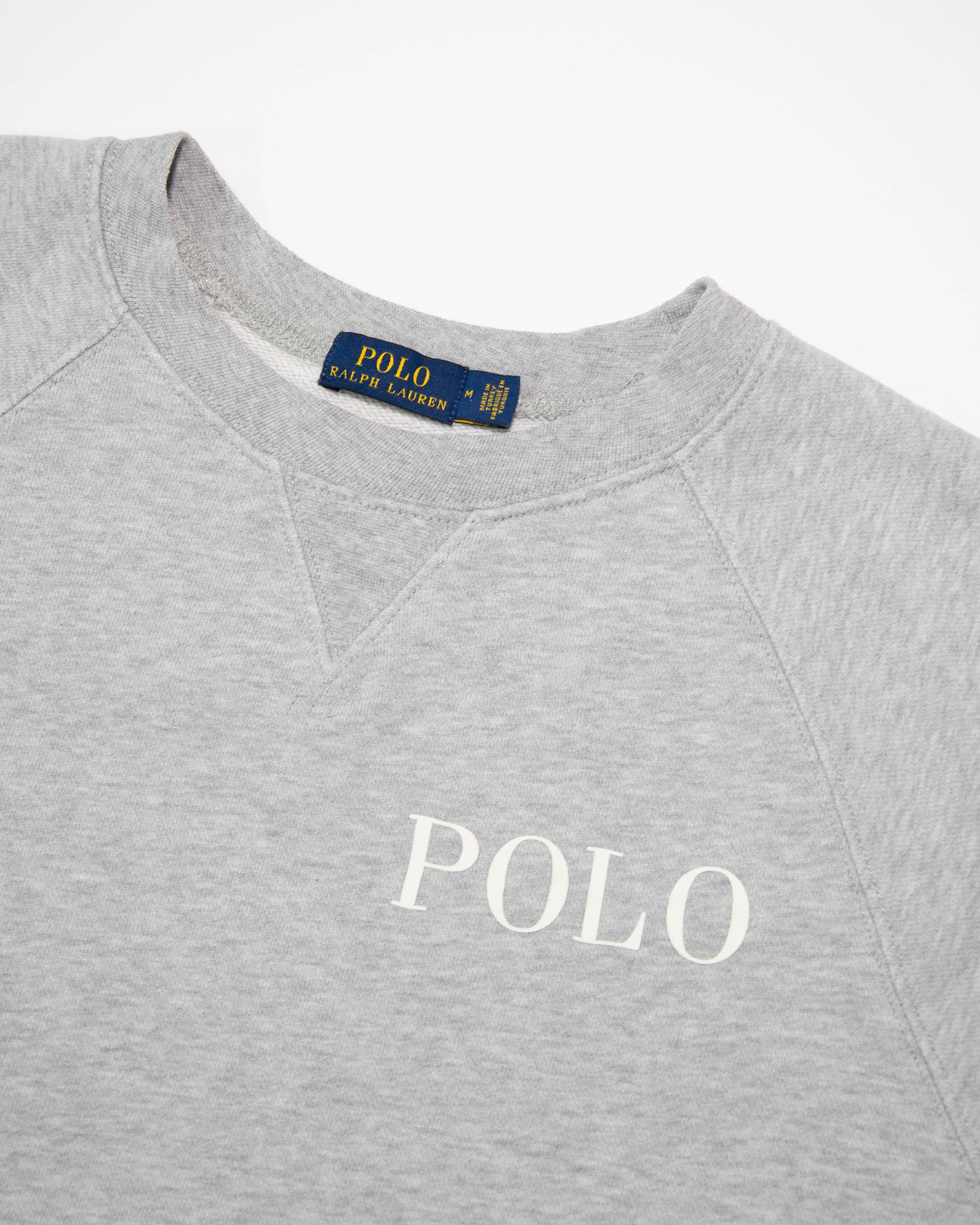 Szara bawełniana bluza krótki rękaw Ralph Lauren - M