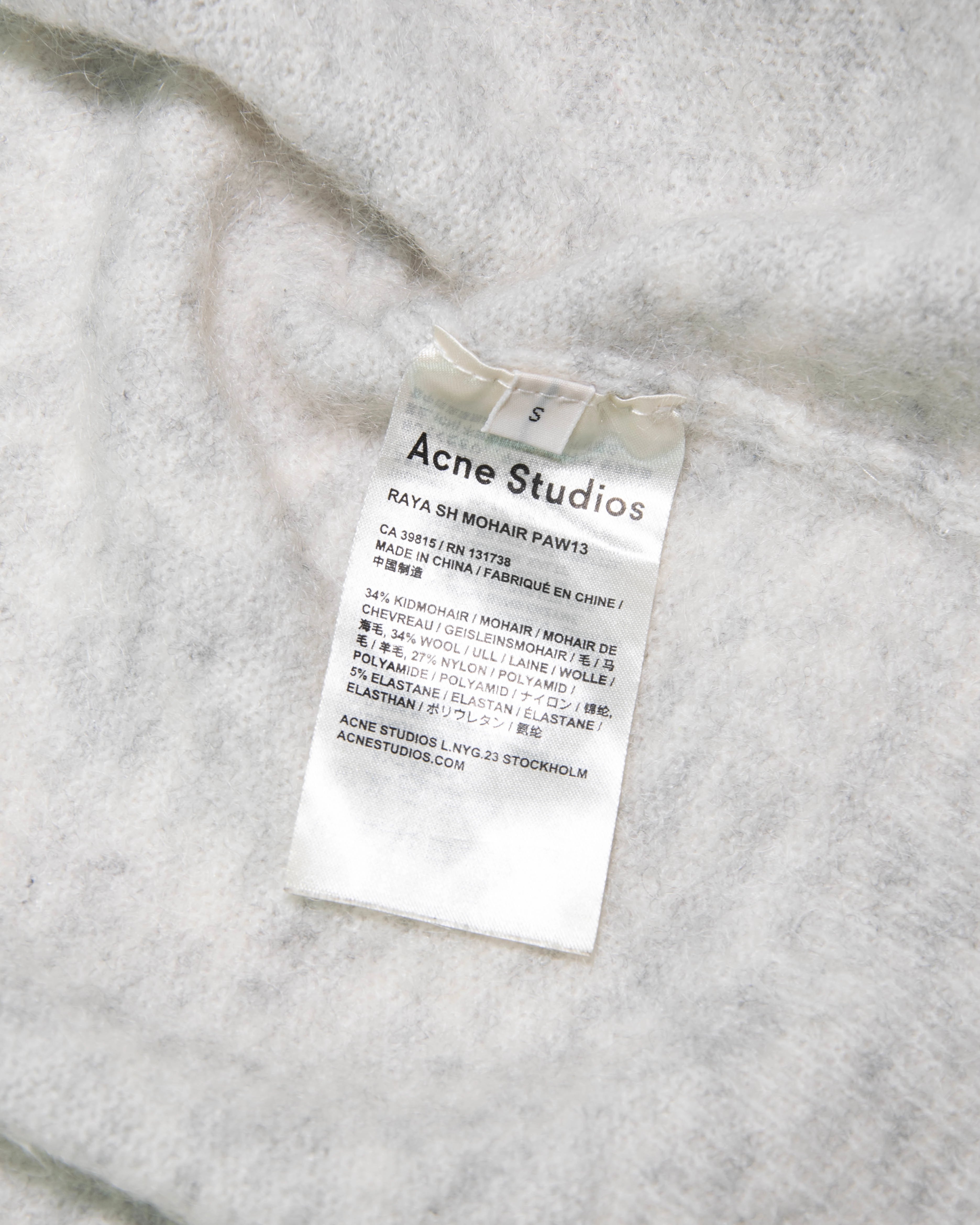 Jasnoszary wełniany kardigan Acne Studios - S/M