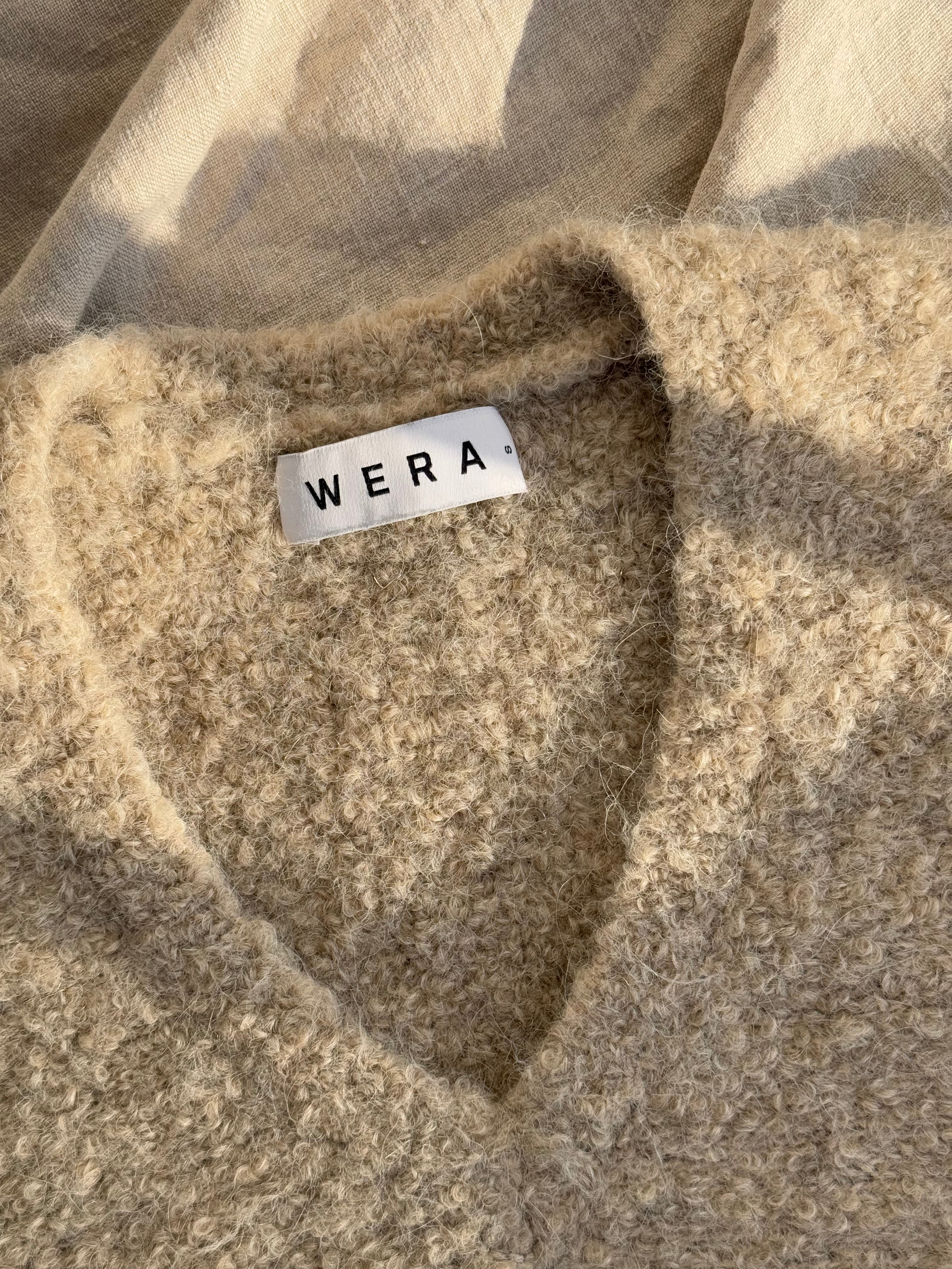 Beżowy (wełna + alpaka) sweter WERA - S/M