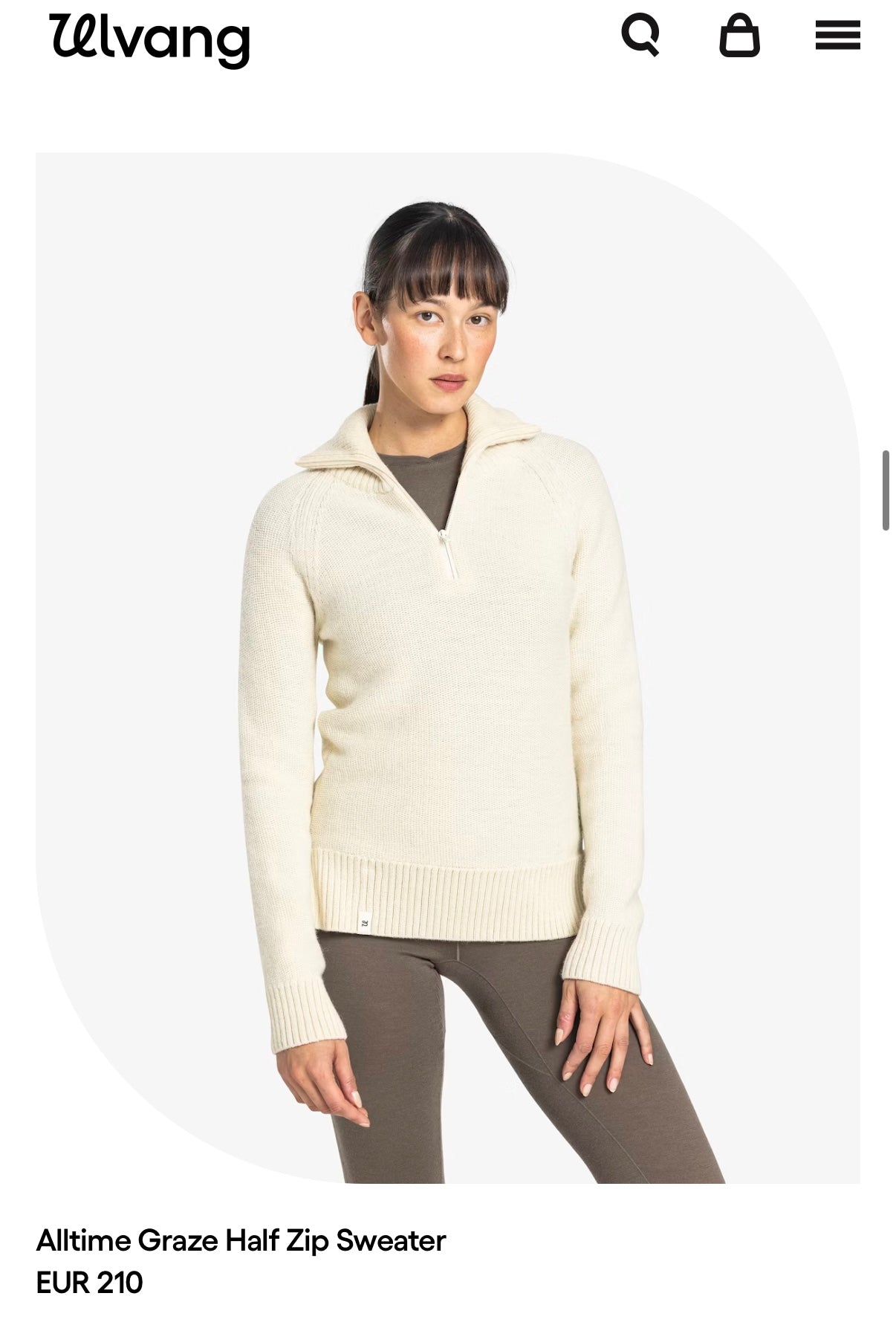 Masełkowy (wełna + lyocell) sweter ULVANG - S