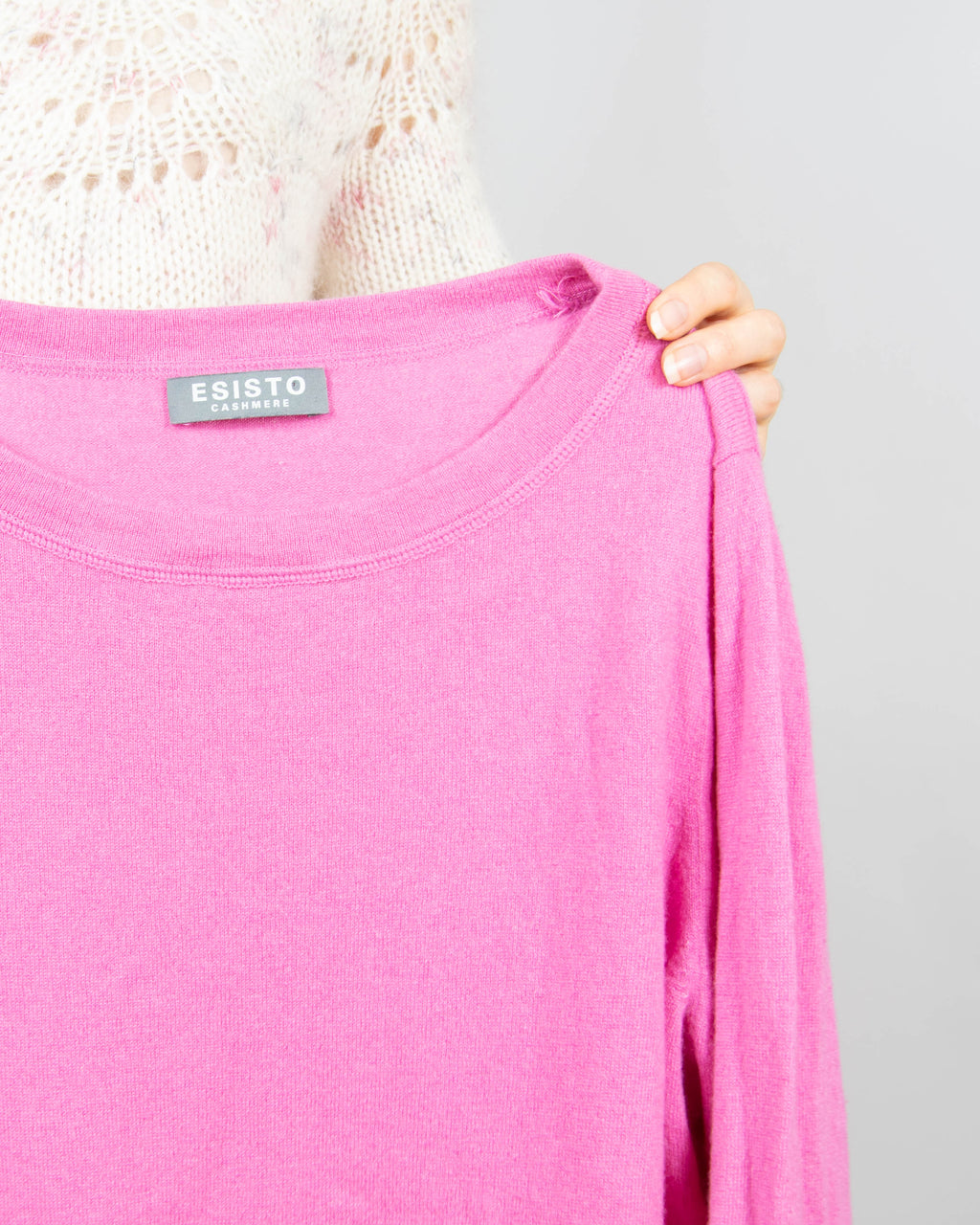 Różowy kaszmirowy sweter Esisto Cashmere - L