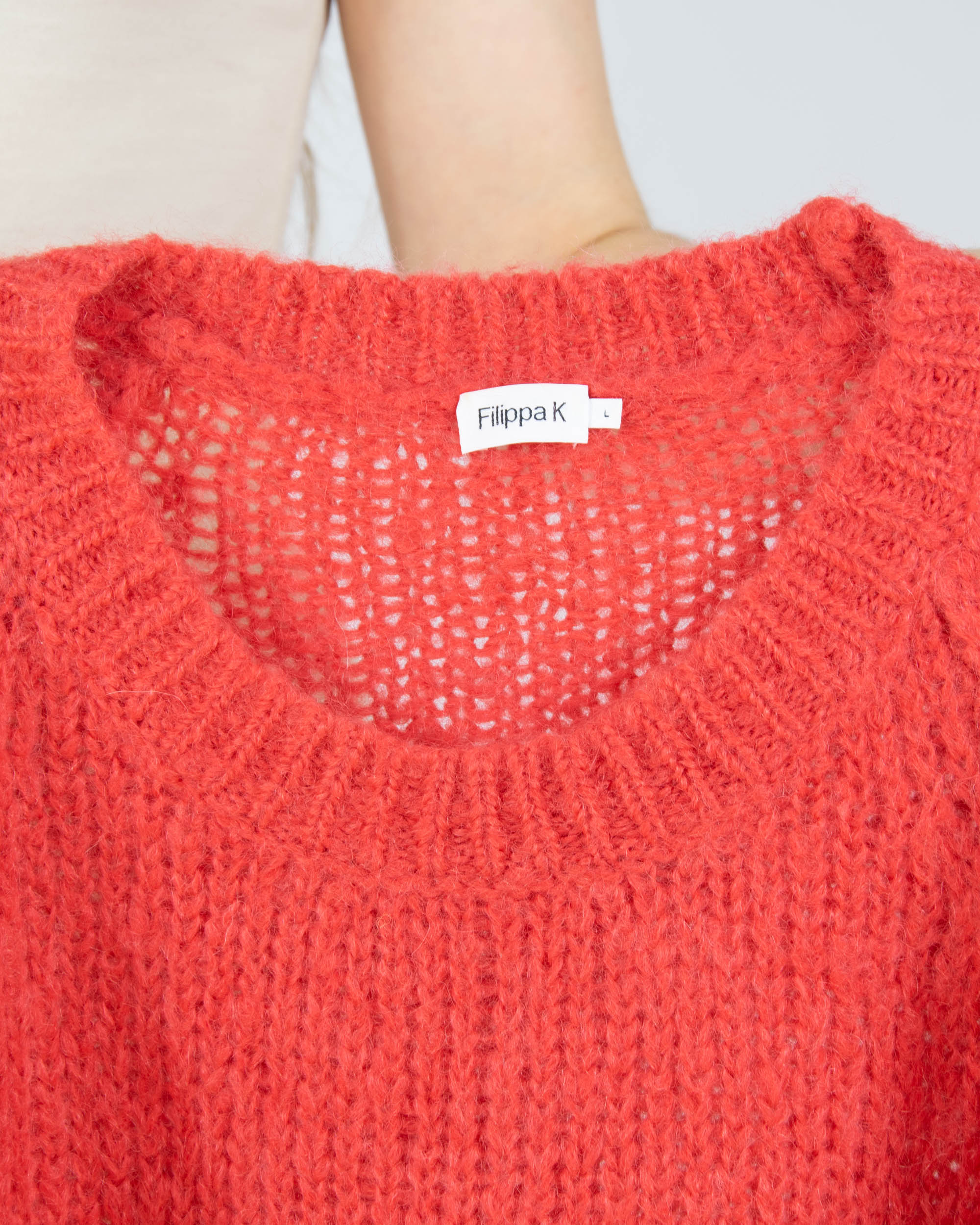 Malinowy (kid moher) sweter FILIPPA K - L