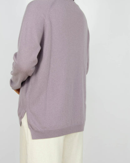 Lawendowy kaszmirowy sweter - L