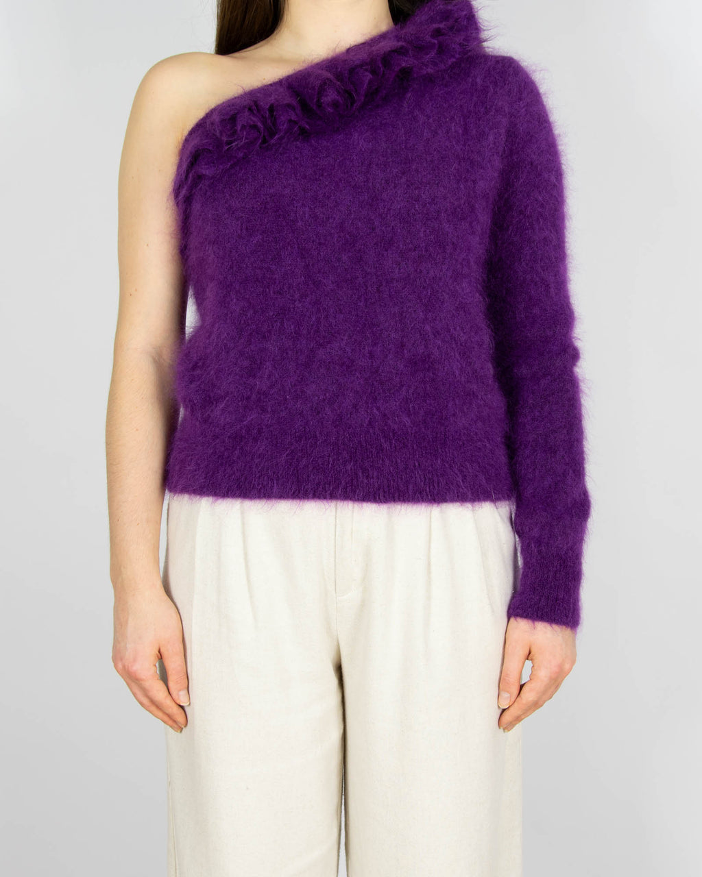 Fioletowy moherowy sweter Zara - S/M