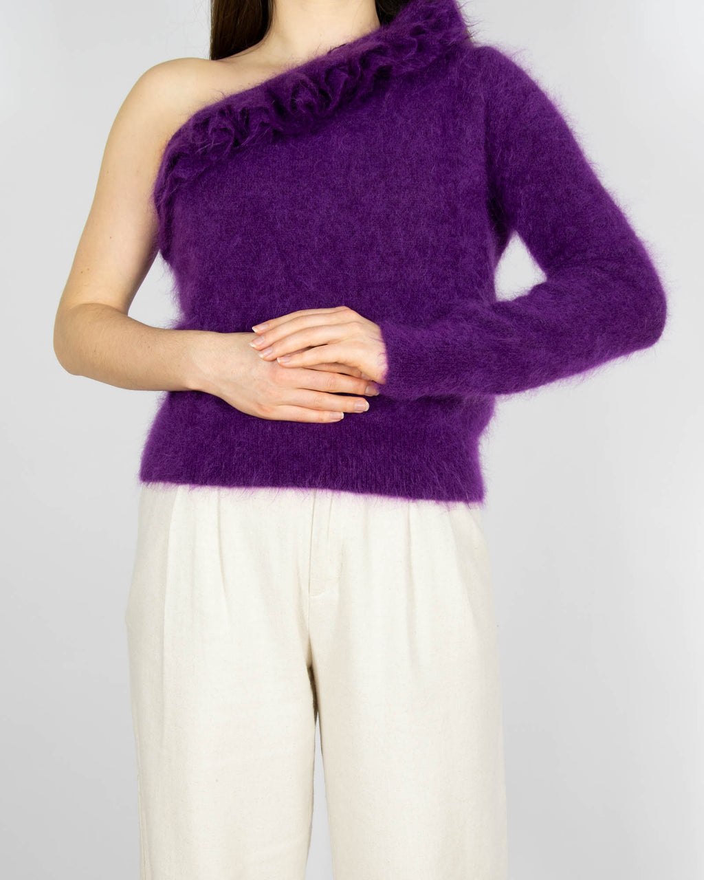 Fioletowy moherowy sweter Zara - S/M