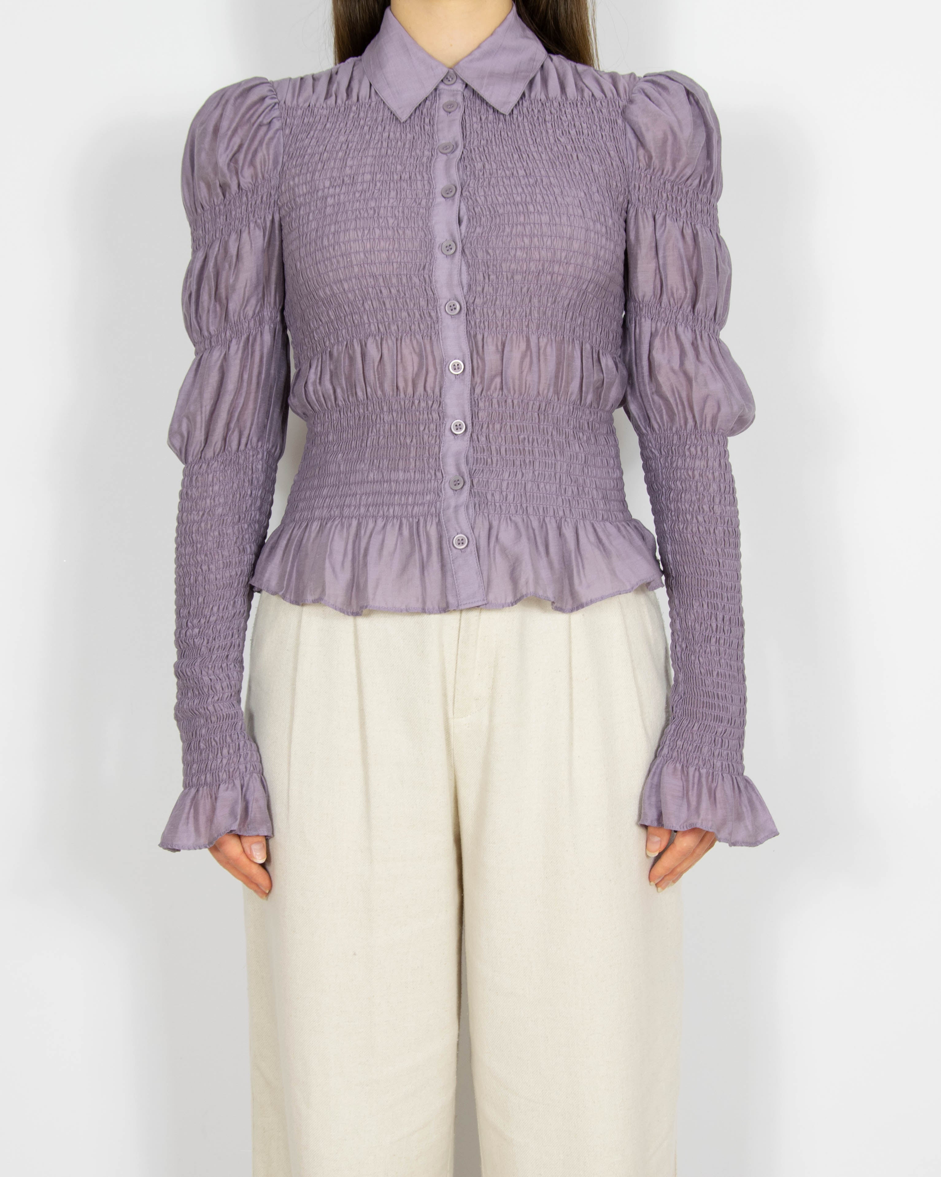 Fioletowo szara (lyocell + len) koszula & other stories