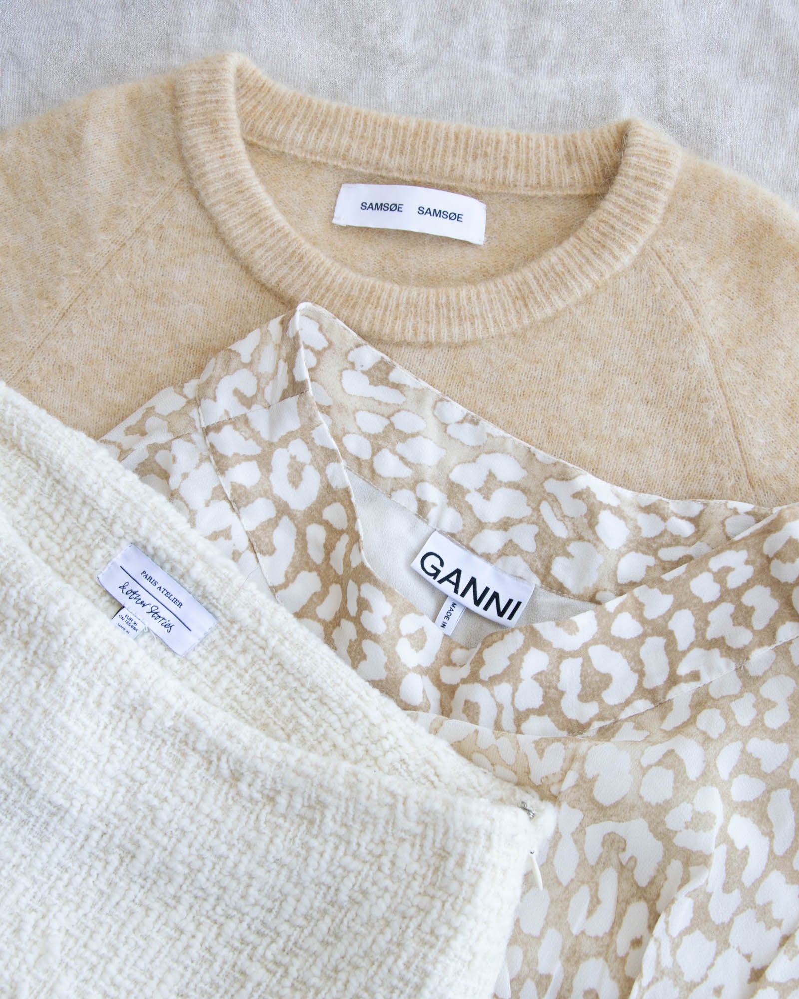 Beżowa wiskozowa spódniczka w panterkę GANNI - XS