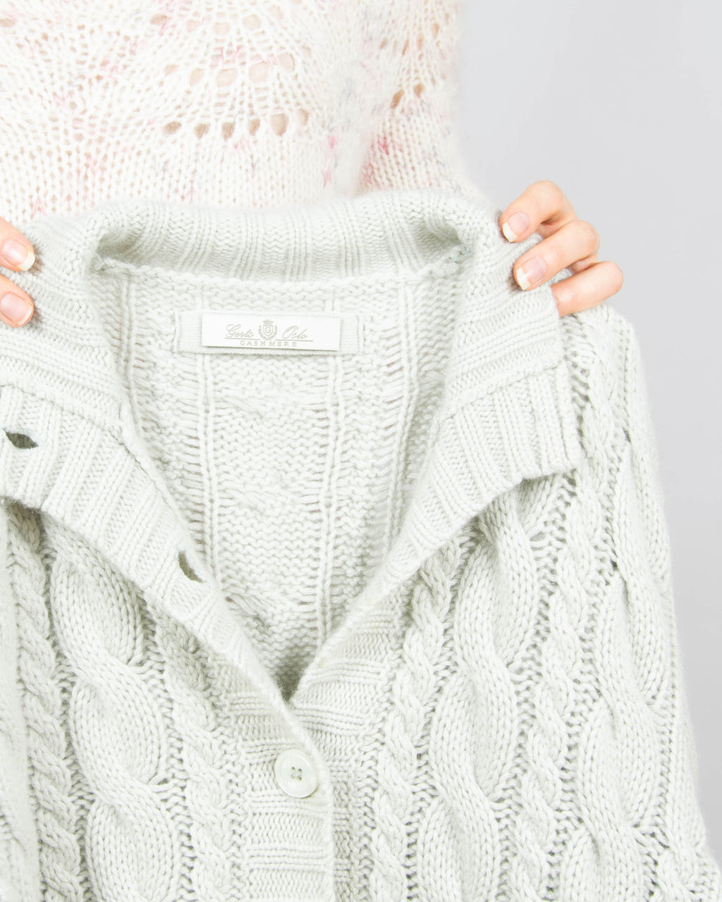 Szary gruby kaszmirowy karigan Gerts Oslo Cashmere - S