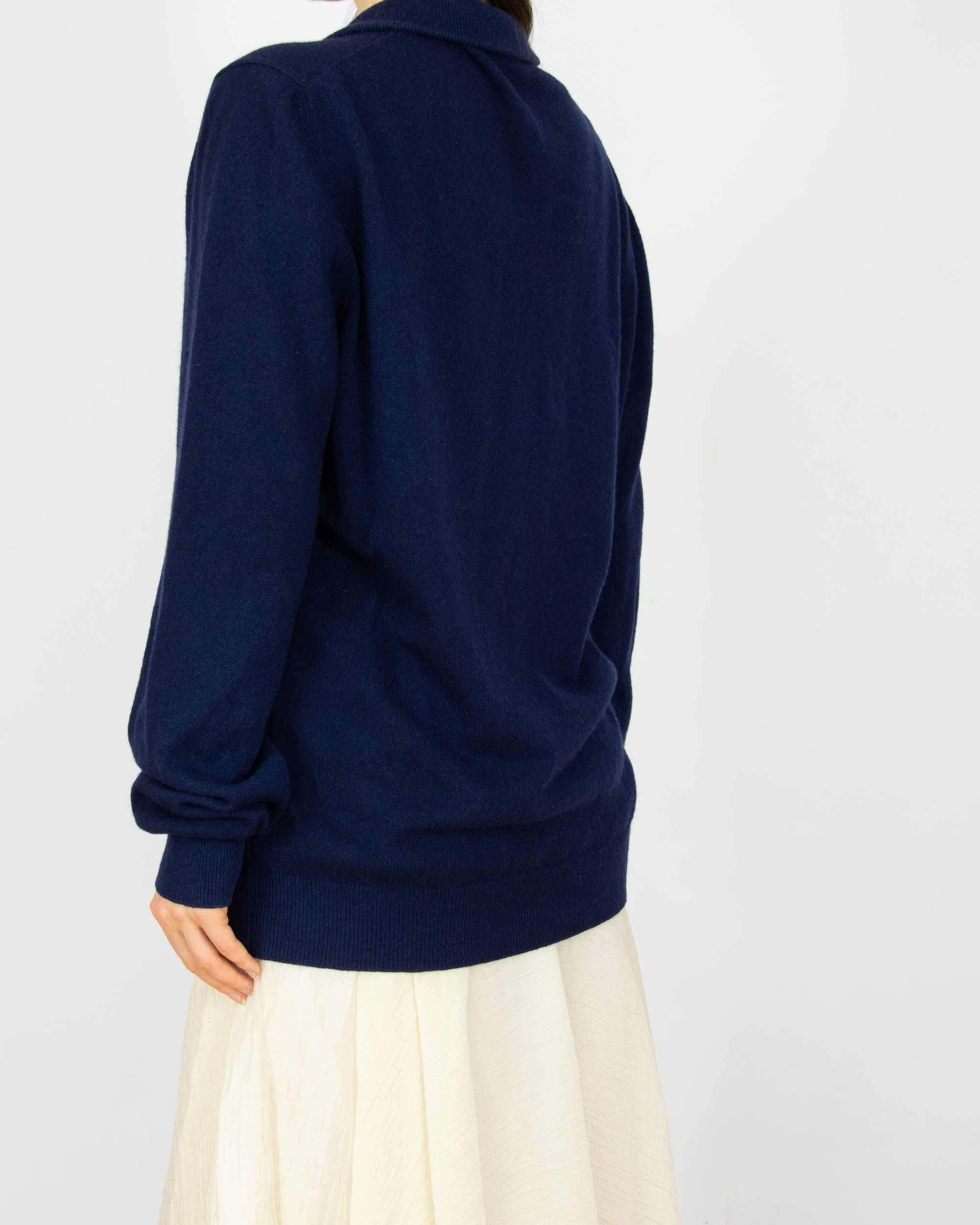 Granatowy kaszmirowy sweter GRAN SASSO - L/XL