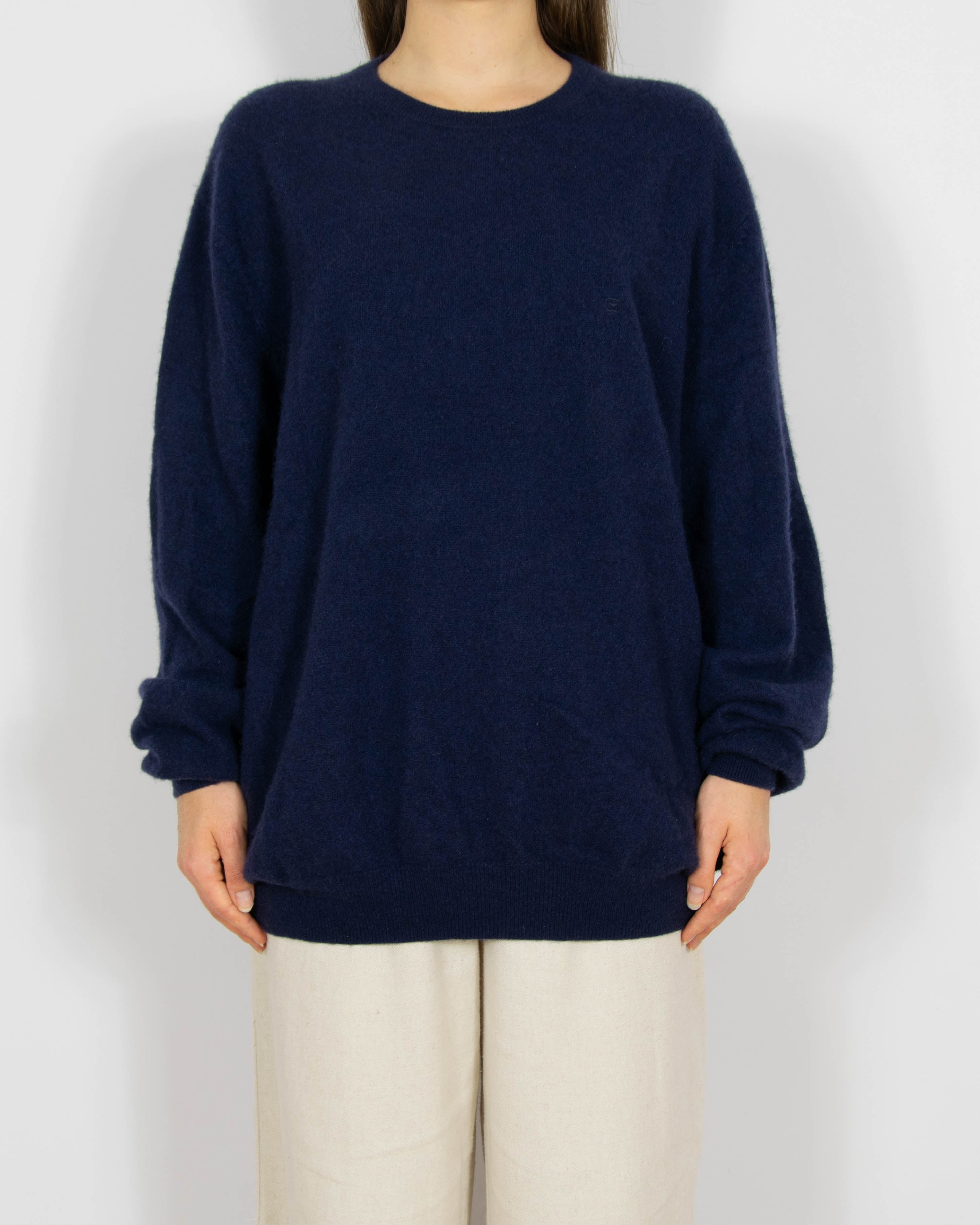 Granatowy kaszmirowy sweter Casa Moda