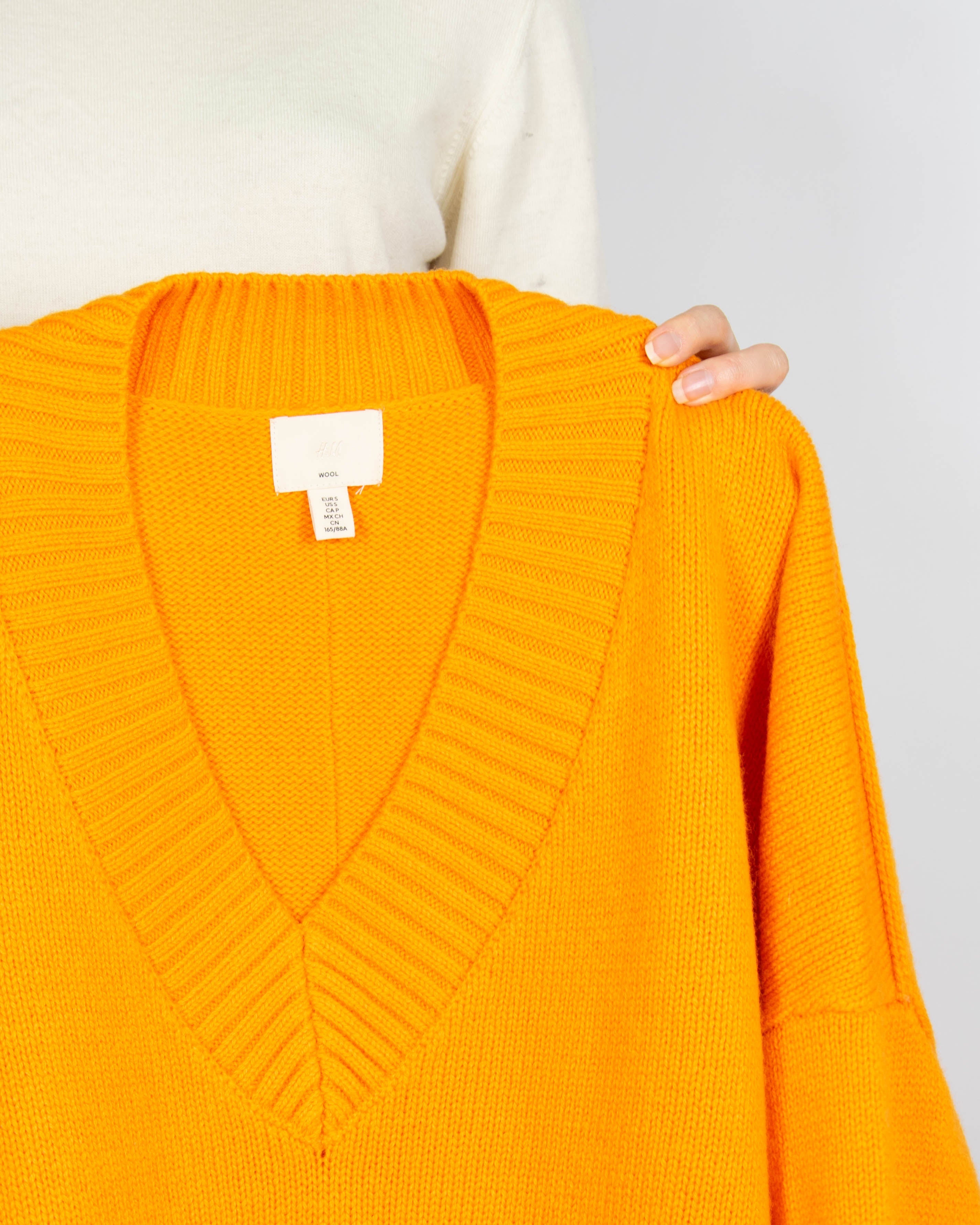 Pomarańczowy wełniany sweter H&M Premium Selection - S/M