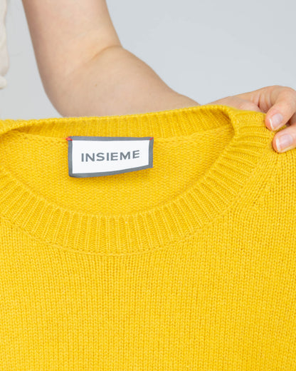 Żółty (merino + kaszmir) sweter INSIEME - S/M