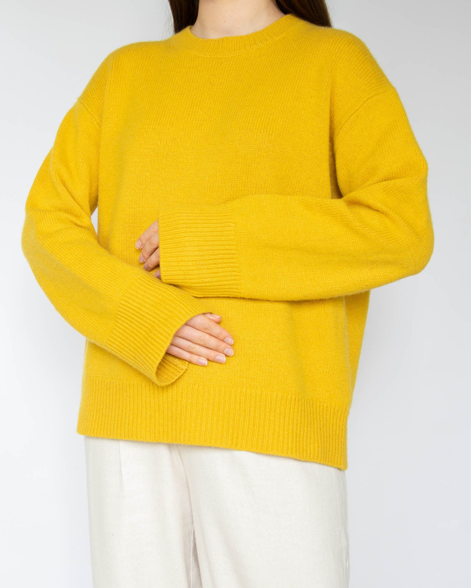 Żółty (merino + kaszmir) sweter INSIEME