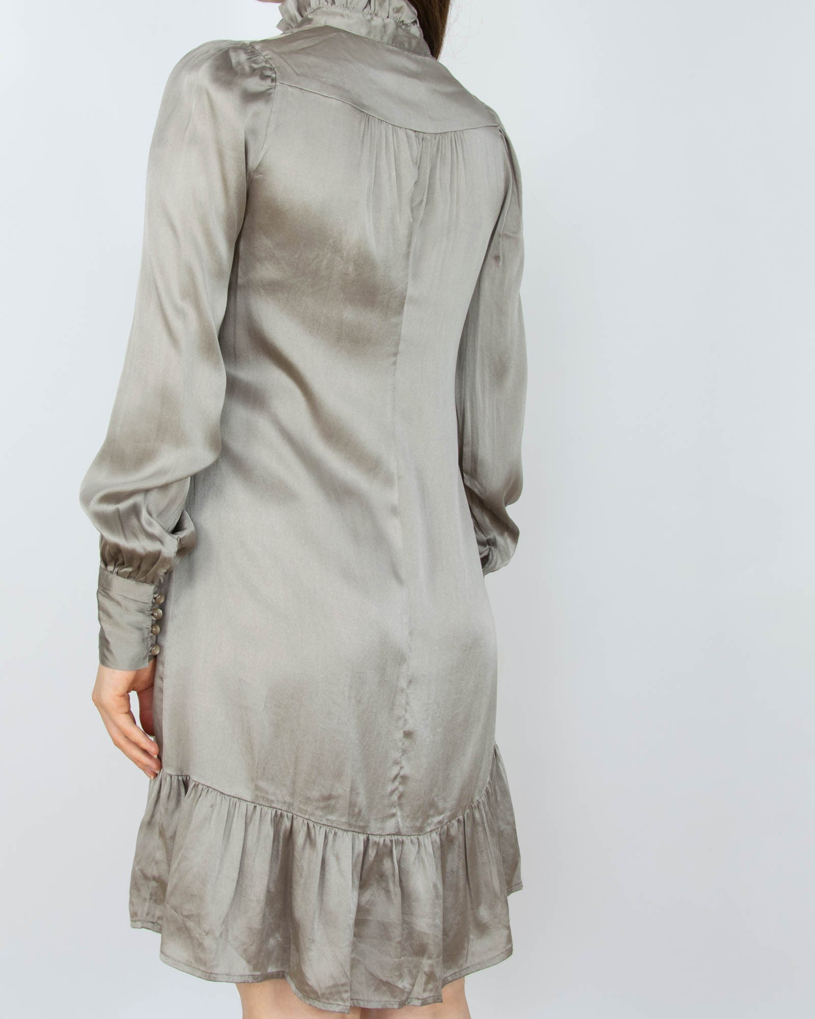 Szara jedwabna sukienka BY GROTH - XS