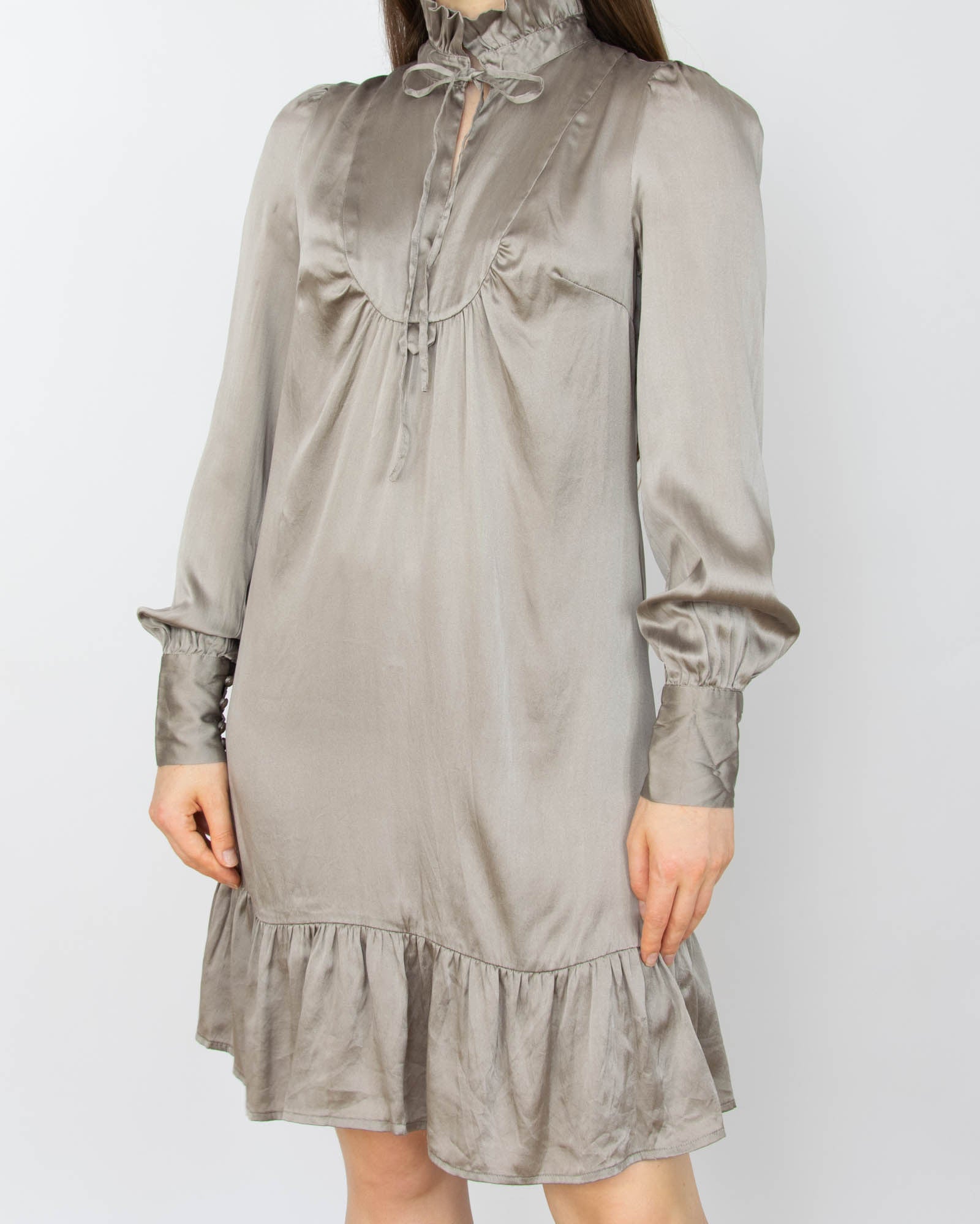 Szara jedwabna sukienka BY GROTH