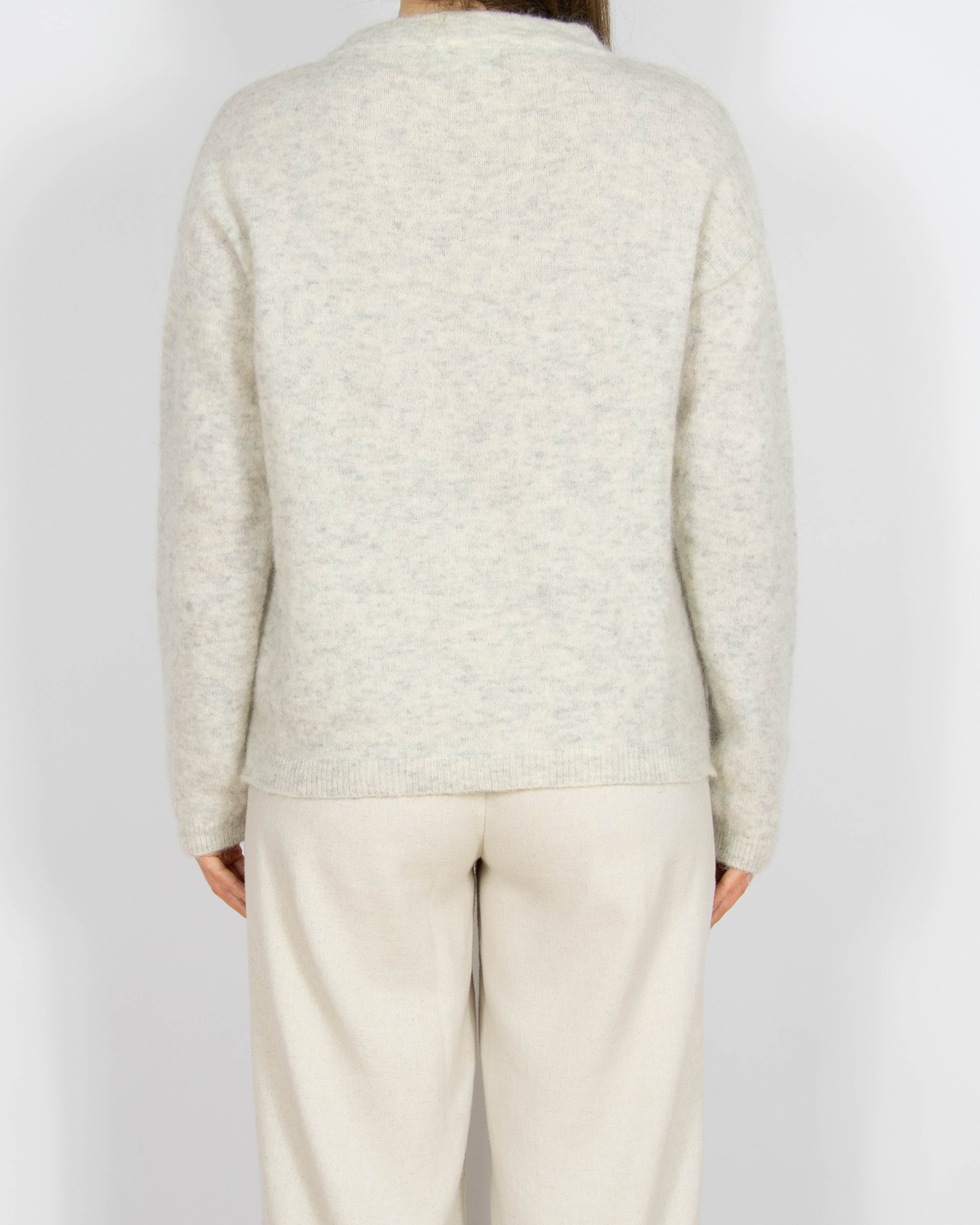 Jasnoszary wełniany (wełna + moher) sweter InWear - M