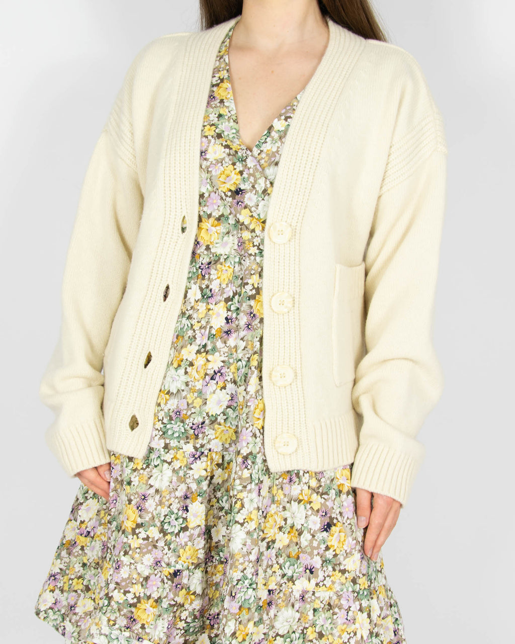 Kremowy wełniany kardigan H&M Premium - S