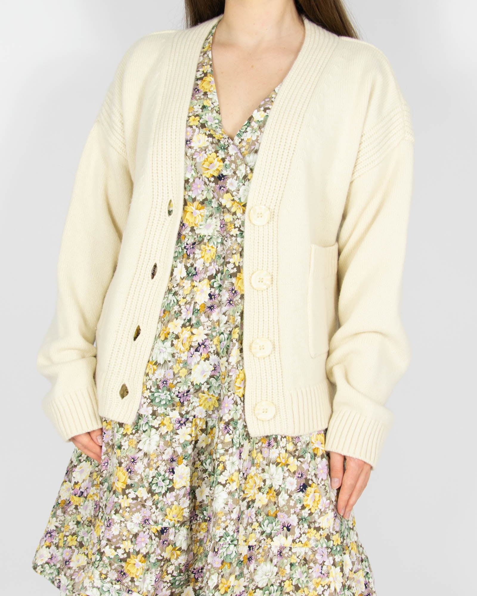 Kremowy wełniany kardigan H&M Premium - S