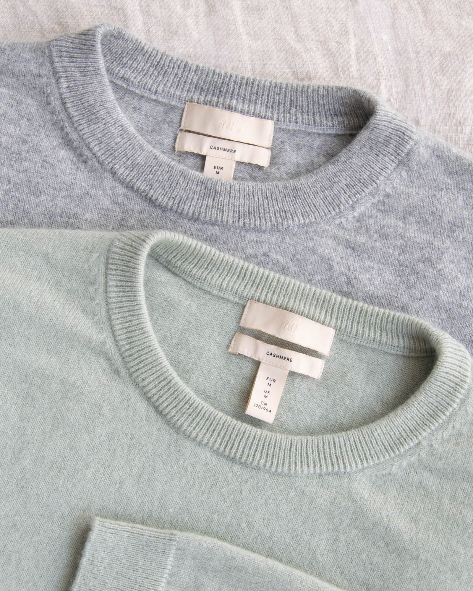 Miętowy kaszmirowy sweter oversize H&M - M