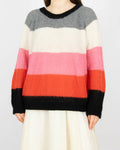 Kolorowy (wełna + moher) sweter w paski RUE DE FEMME